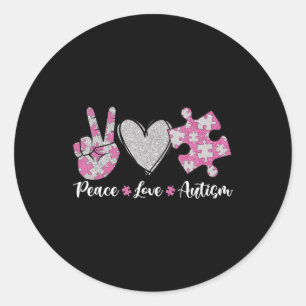Peace Liebe Autismus Autismus Aufklärung Monat Rät Runder Aufkleber