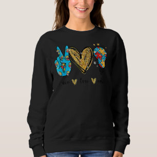 Peace Liebe Autismus Cooles Bewusstsein Asd Hippie Sweatshirt