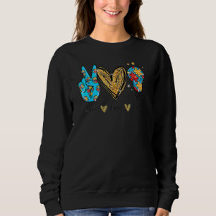 Peace Liebe Autismus Cooles Bewusstsein Asd Hippie Sweatshirt