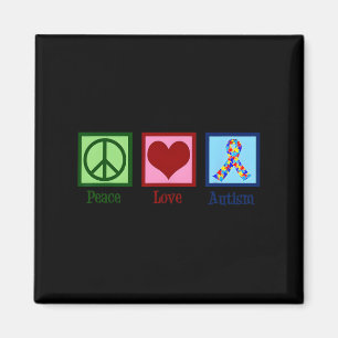 Peace Liebe Autismus Rätsel Bewusstsein Autisten M Magnet