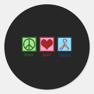 Peace Liebe Autismus Rätsel Bewusstsein Autisten M Runder Aufkleber