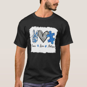Peace Liebe Autismus T-Shirt Plus Größe