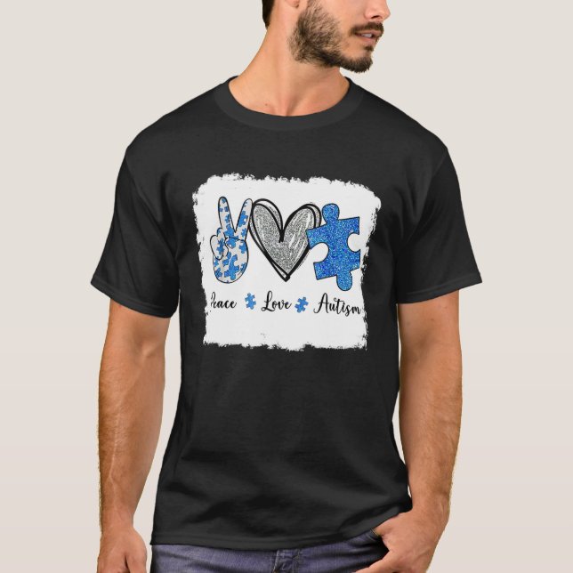 Peace Liebe Autismus T-Shirt Plus Größe (Vorderseite)