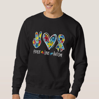 Peace Liebe Autismus T-Shirt Unterstützung Autismu Sweatshirt