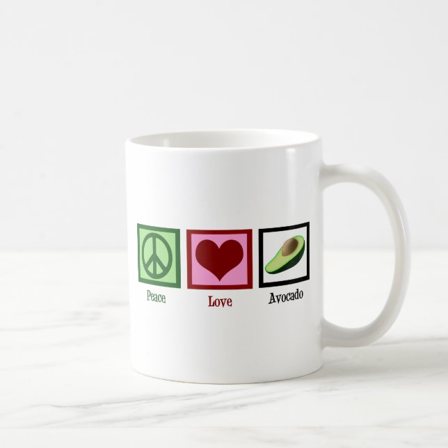 Peace Liebe Avocado Doppelseitig Tasse (Rechts)