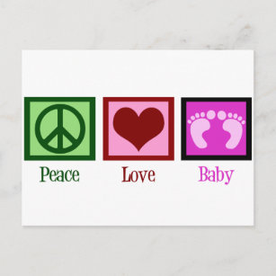 Peace Liebe Baby Girl Postkarte