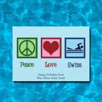 Peace Liebe Baden Niedlicher Schwimmer Weihnachten