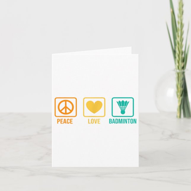 Peace Liebe Badminton Badminton Player Shuttle Spo Karte (Vorderseite)