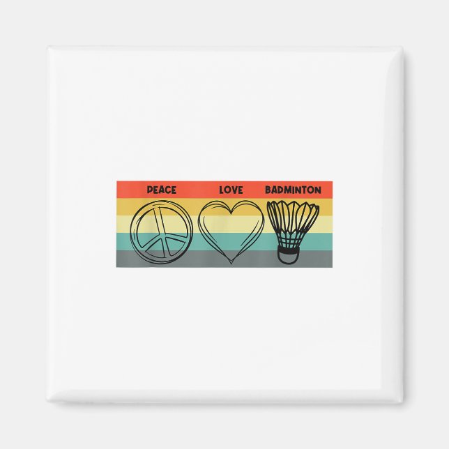 Peace Liebe Badminton Badminton Player Shuttle Spo Magnet (Vorne)