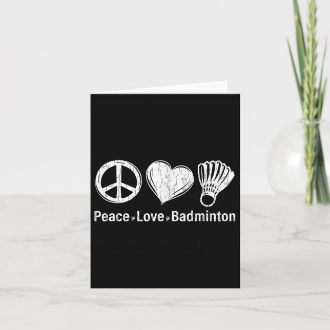 Peace Liebe Badminton Funny Sports Player Coach Gr Karte (Vorderseite)