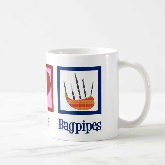 Peace Liebe Bagpipe Kaffeetasse (Rechts)