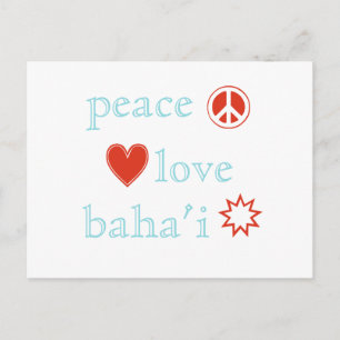 Peace Liebe Bahai Postkarte