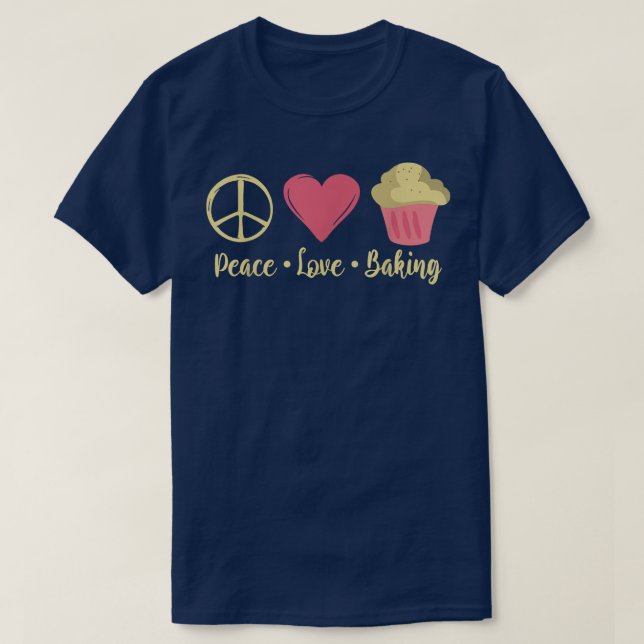 Peace Liebe Baking Cooking Baker T-Shirt (Design vorne)
