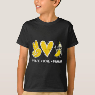 Peace Liebe Banana Funny Frucht Nahrung Vegan Männ T-Shirt