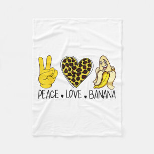 Peace Liebe Banana Spaß Lugano Frische Liebe Ban Fleecedecke