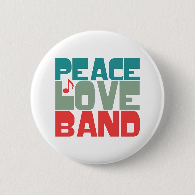 Peace Liebe Band Button (Vorderseite)