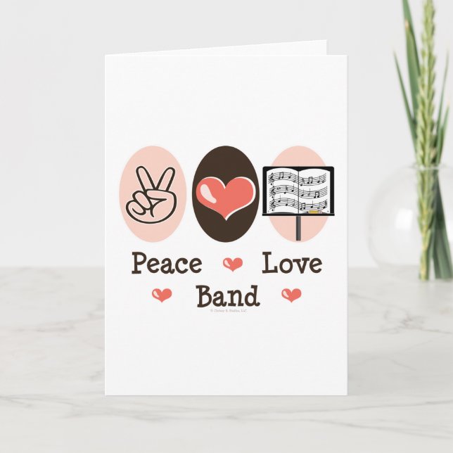 Peace Liebe Band Grußkarte Karte (Vorderseite)