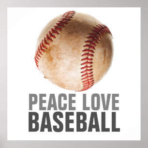 Peace Liebe Baseball Einzigartiges Motivierend Kun Poster