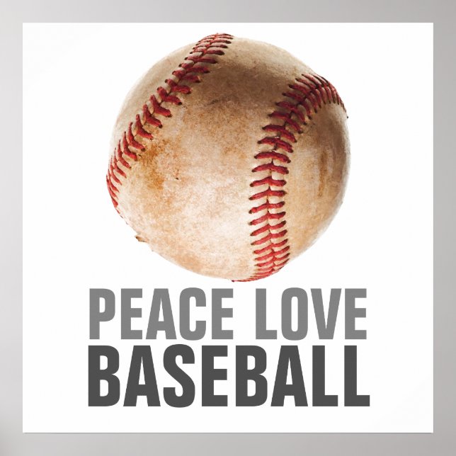 Peace Liebe Baseball Einzigartiges Motivierend Kun Poster (Vorne)