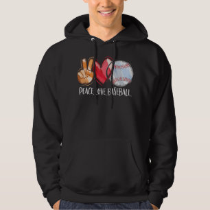 Peace Liebe Baseball Player Women Baseball Fächerb Hoodie