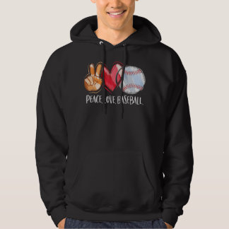 Peace Liebe Baseball Player Women Baseball Fächerb Hoodie