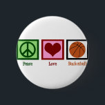 Peace Liebe Basketball Button<br><div class="desc">Ich Liebe,  Basketball zu spielen und zu sehen. Es ist so ein Spaß Sport.</div>