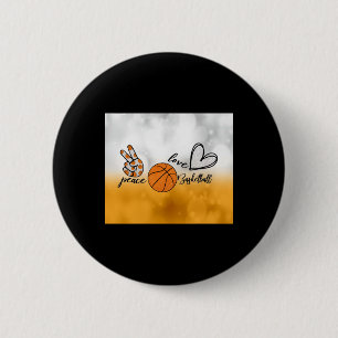 Peace Liebe Basketball Button