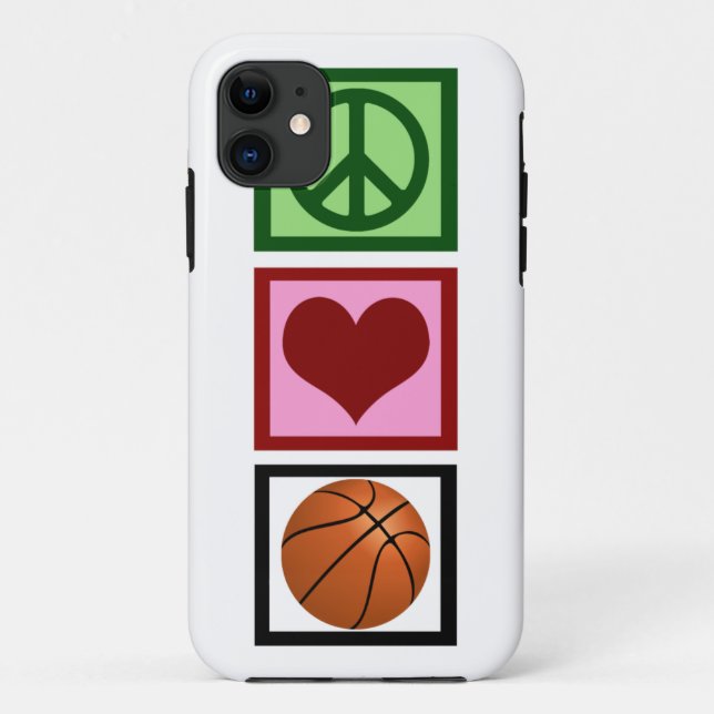 Peace Liebe Basketball Case-Mate iPhone Hülle (Rückseite)