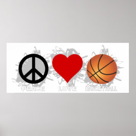 Peace Liebe Basketball Emblem Poster