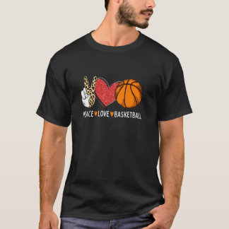 Peace Liebe Basketball Funny Bball Lover Player T  T-Shirt