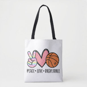 Peace Liebe Basketball Herz für Frauen Teens Tween