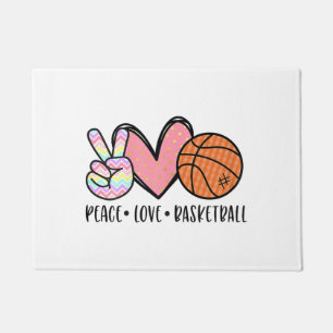 Peace Liebe Basketball Herz für Frauen Teens Tween Fußmatte