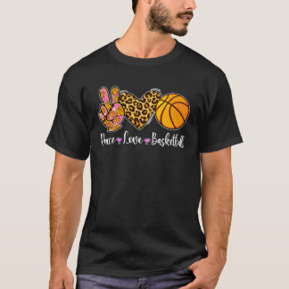 Peace Liebe Basketball Leopard Basketball Player M T-Shirt
