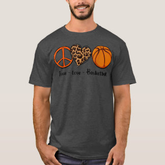 Peace Liebe Basketball Niedliches Frauendesign T-Shirt