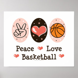 Peace Liebe Basketball Poster