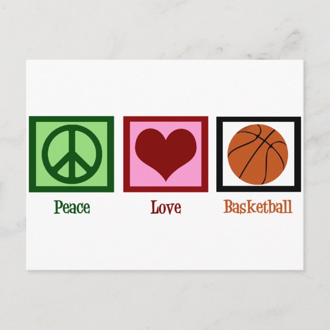 Peace Liebe Basketball Postkarte (Vorderseite)
