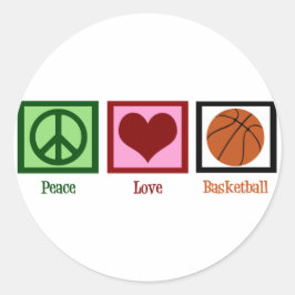 Peace Liebe Basketball Runder Aufkleber