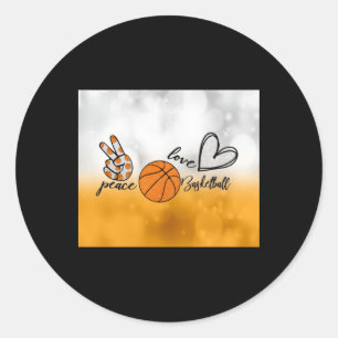 Peace Liebe Basketball Runder Aufkleber