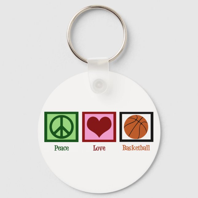 Peace Liebe Basketball Schlüsselanhänger (Vorderseite)