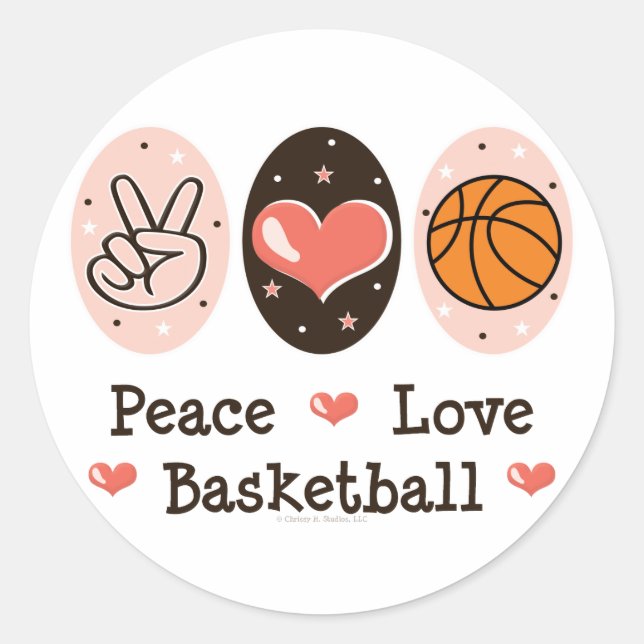 Peace Liebe Basketball Stickers (Vorderseite)
