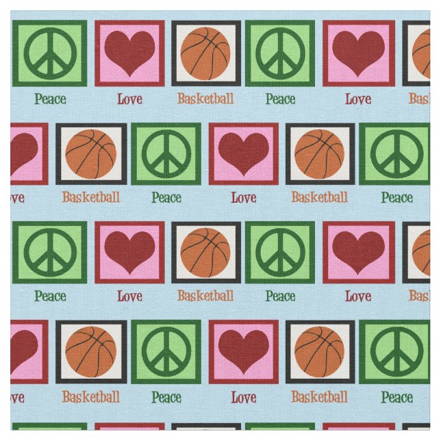 Peace Liebe Basketball Stoff (Nahaufnahme)