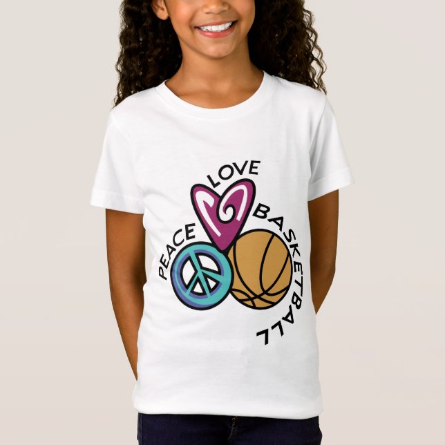 Peace Liebe Basketball T-Shirt (Vorderseite)