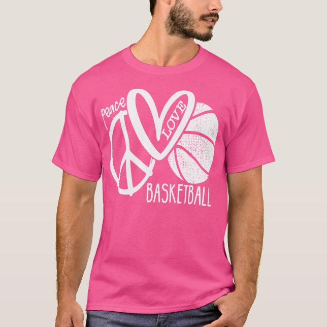 Peace Liebe Basketball Vector T-Shirt (Vorderseite)
