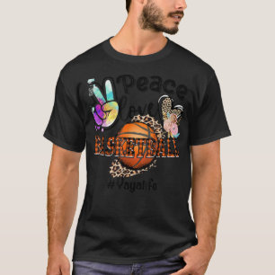 Peace Liebe Basketball Yaya Life Mama Oma Leopar T-Shirt