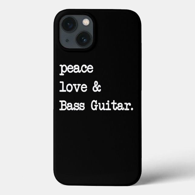 Peace Liebe & Bass Guitar Musician Guitaris Case-Mate iPhone Hülle (Rückseite)