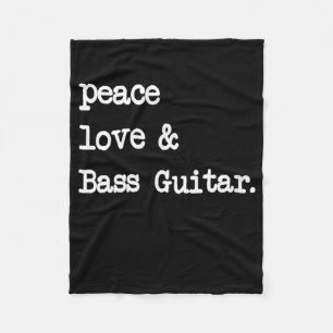 Peace Liebe & Bass Guitar Musician Guitaris Fleecedecke