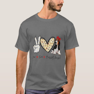 Peace Liebe Basset Hound Funny T T-Shirt