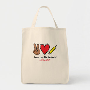 Peace Liebe & Be-Impfung Tragetasche