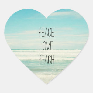 Peace Liebe Beach Herz-Aufkleber