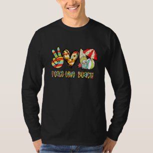 Peace Liebe Beach Peace Hand Schild Sonnenblumen S T-Shirt